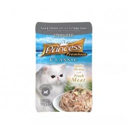 Princess Premium Sterilized Baby Mussels Taurine 70g wet cat food sachet