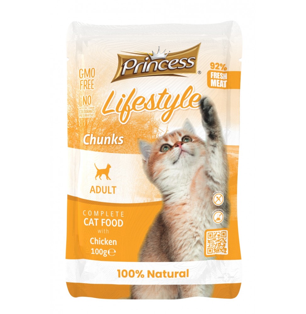 Princess Lifestyle Chunks Chicken 100 gr cat pouch