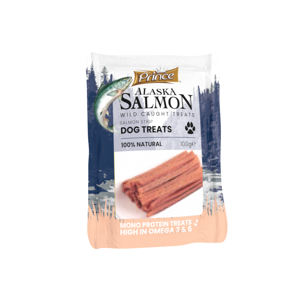 Prince Fish Skin & Salmon Strip 100 gr salmon treat for dogs