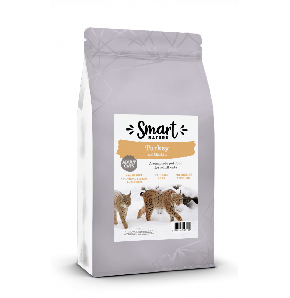 Smart Nature Cat Active Fussy 70% Meat 1.5kg high-protein food for active and fussy cats, grain-free, 70% meat