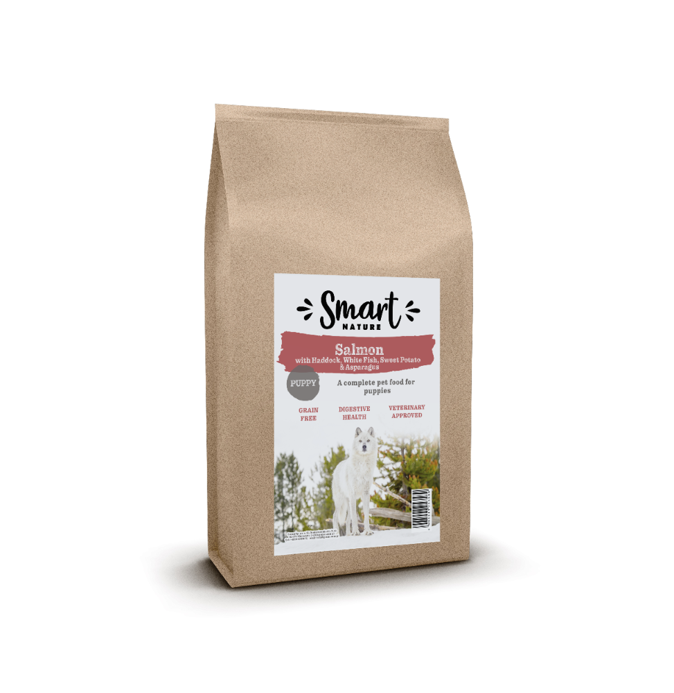 Smart Nature Puppy Grain-free Salmon with haddock, white fish, sweet potatoes and asparagus 12kg dry food for puppies