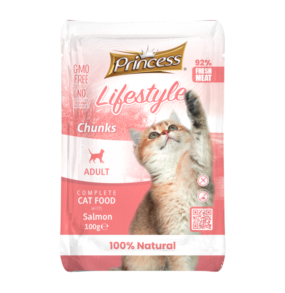Princess Lifestyle Chunks Salmon 100 gr wet food for cats