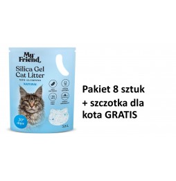 My Friend Silica Natural litter 3.8l Package x8 pcs + free cat brush